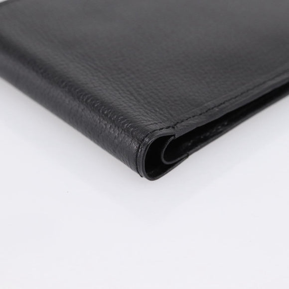BURBERRY Nova Check Wallet Leather Black Auth am12497V