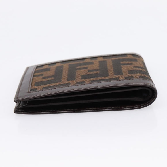 FENDI Zucca Canvas Bifold Wallet Brown Auth am12503V