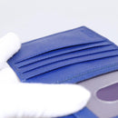 BVLGARI Card Case Leather Blue Silver Auth am12504V-9