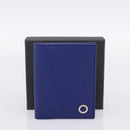 BVLGARI Card Case Leather Blue Silver Auth am12504V-12