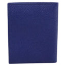 BVLGARI Card Case Leather Blue Silver Auth am12504V-2
