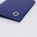 BVLGARI Card Case Leather Blue Silver Auth am12504V-7