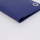 BVLGARI Card Case Leather Blue Silver Auth am12504V-14