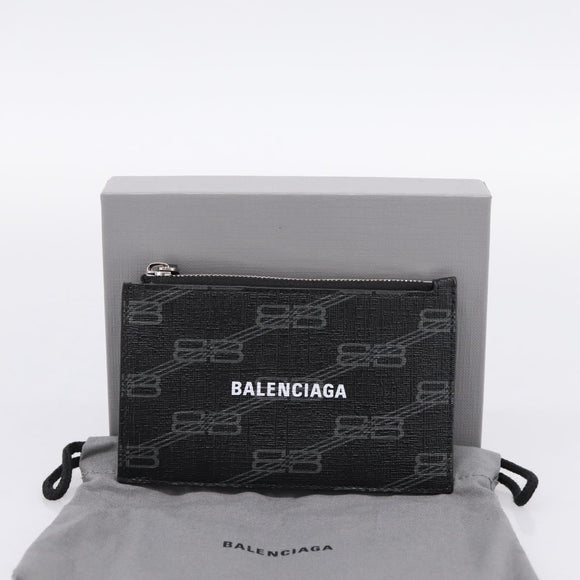 BALENCIAGA Fragment Case PVC Leather Black Silver 640535 Auth am12506M