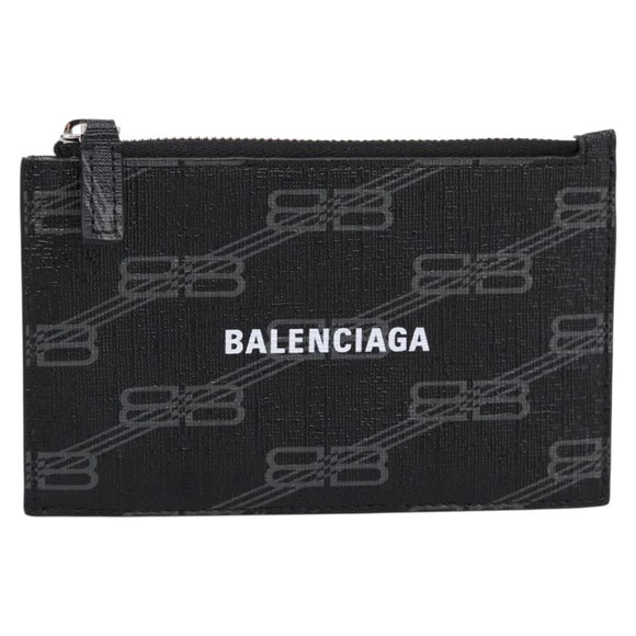 BALENCIAGA Fragment Case PVC Leather Black Silver 640535 Auth am12506M