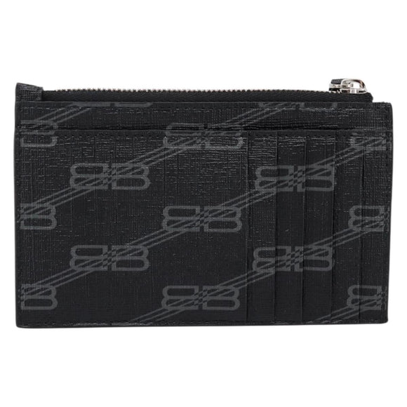 BALENCIAGA Fragment Case PVC Leather Black Silver 640535 Auth am12506M