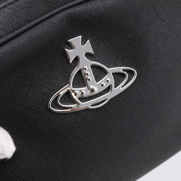 Vivienne Westwood Shoulder Bag PVC Black Silver Auth am12513V