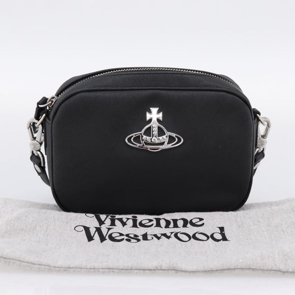 Vivienne Westwood Shoulder Bag PVC Black Silver Auth am12513V