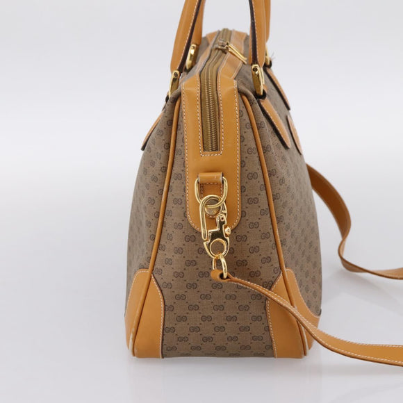 GUCCI Micro GG Supreme Bag PVC Leather 2way Beige Gold 002 25 0033 Auth am12515A