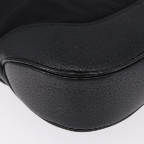 GUCCI Jackie Shoulder Bag Nylon Black Silver 001 3346 Auth am12516V