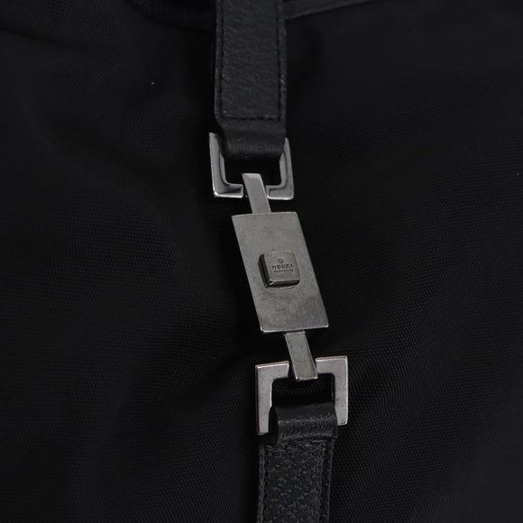 GUCCI Jackie Shoulder Bag Nylon Black Silver 001 3346 Auth am12516V