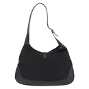 GUCCI Jackie Shoulder Bag Nylon Black Silver 001 3346 Auth am12516V-2