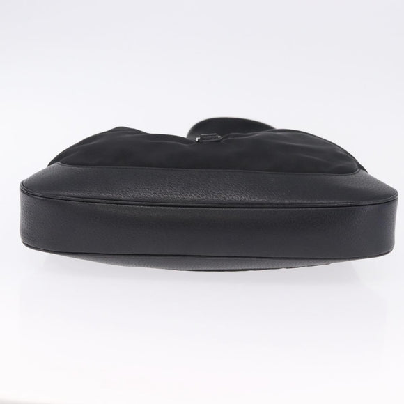 GUCCI Jackie Shoulder Bag Nylon Black Silver 001 3346 Auth am12516V