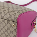 GUCCI GG Supreme Mini Boston Bag PVC 2way Beige Gold 409527 Auth am12519M-12