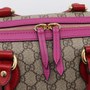 GUCCI GG Supreme Mini Boston Bag PVC 2way Beige Gold 409527 Auth am12519M-16