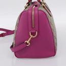 GUCCI GG Supreme Mini Boston Bag PVC 2way Beige Gold 409527 Auth am12519M-5