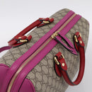 GUCCI GG Supreme Mini Boston Bag PVC 2way Beige Gold 409527 Auth am12519M-6
