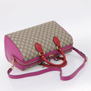 GUCCI GG Supreme Mini Boston Bag PVC 2way Beige Gold 409527 Auth am12519M-9
