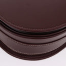 CARTIER Must Line Shoulder Bag Leather Bordeaux Gold Auth am12521V-10