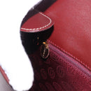 CARTIER Must Line Shoulder Bag Leather Bordeaux Gold Auth am12521V-20