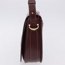 CARTIER Must Line Shoulder Bag Leather Bordeaux Gold Auth am12521V-4