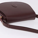 CARTIER Must Line Shoulder Bag Leather Bordeaux Gold Auth am12521V-6