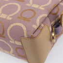 Salvatore Ferragamo Gancini Pouch Canvas Purple Gold Auth am12525V-15