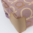 Salvatore Ferragamo Gancini Pouch Canvas Purple Gold Auth am12525V-16