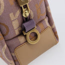 Salvatore Ferragamo Gancini Pouch Canvas Purple Gold Auth am12525V-9