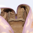 Salvatore Ferragamo Gancini Pouch Canvas Purple Gold Auth am12525V-17
