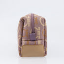 Salvatore Ferragamo Gancini Pouch Canvas Purple Gold Auth am12525V-3