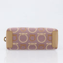 Salvatore Ferragamo Gancini Pouch Canvas Purple Gold Auth am12525V-6