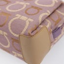 Salvatore Ferragamo Gancini Pouch Canvas Purple Gold Auth am12525V-7