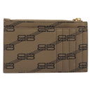BALENCIAGA Fragment Case Card Case PVC Beige Gold 640535 Auth am12526M-2