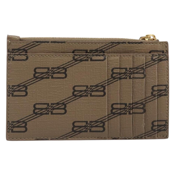 BALENCIAGA Fragment Case Card Case PVC Beige Gold 640535 Auth am12526M