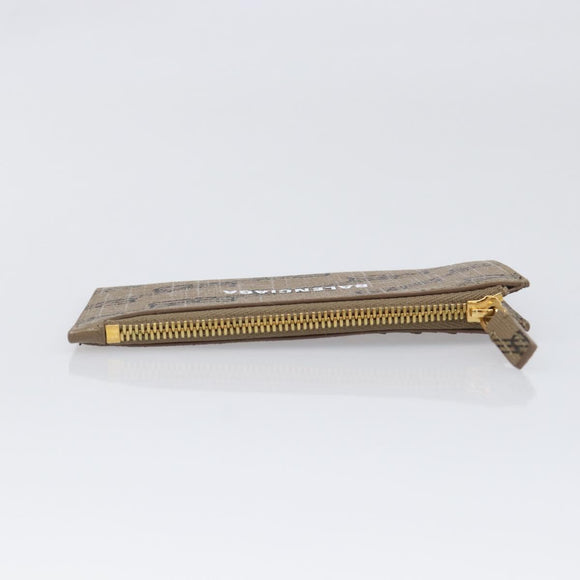 BALENCIAGA Fragment Case Card Case PVC Beige Gold 640535 Auth am12526M