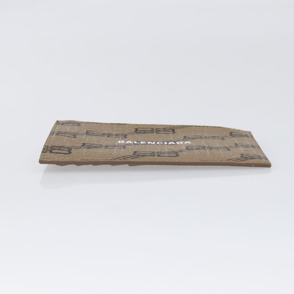 BALENCIAGA Fragment Case Card Case PVC Beige Gold 640535 Auth am12526M