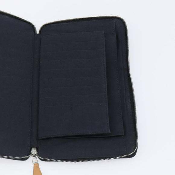 HERMES Fourre Tout Perth Wallet Cotton Black Silver Auth am12528A
