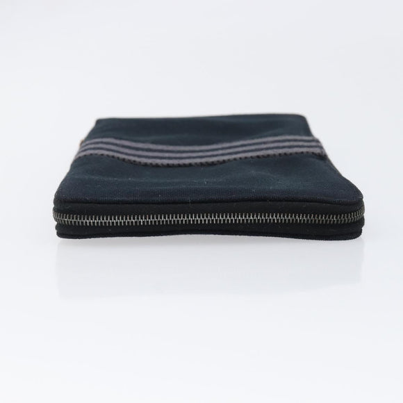 HERMES Fourre Tout Perth Wallet Cotton Black Silver Auth am12528A