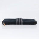 HERMES Fourre Tout Perth Wallet Cotton Black Silver Auth am12528A-6