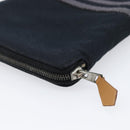 HERMES Fourre Tout Perth Wallet Cotton Black Silver Auth am12528A-14