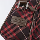 BURBERRY Nova Check Blue Label Shoulder Bag Nylon Bordeaux Silver Auth am12529A-9