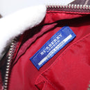 BURBERRY Nova Check Blue Label Shoulder Bag Nylon Bordeaux Silver Auth am12529A-11