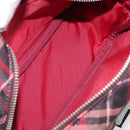 BURBERRY Nova Check Blue Label Shoulder Bag Nylon Bordeaux Silver Auth am12529A-12