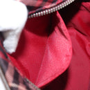 BURBERRY Nova Check Blue Label Shoulder Bag Nylon Bordeaux Silver Auth am12529A-21