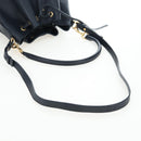 SAINT LAURENT Emmanuel Shoulder Bag Leather 2way Navy Gold Auth am12532A-10