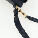 SAINT LAURENT Emmanuel Shoulder Bag Leather 2way Navy Gold Auth am12532A-11