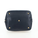 SAINT LAURENT Emmanuel Shoulder Bag Leather 2way Navy Gold Auth am12532A-14