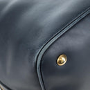 SAINT LAURENT Emmanuel Shoulder Bag Leather 2way Navy Gold Auth am12532A-16