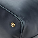 SAINT LAURENT Emmanuel Shoulder Bag Leather 2way Navy Gold Auth am12532A-17